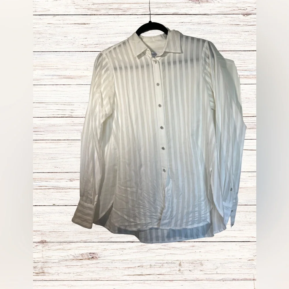 Intermix Gretchen Striped Button-Down Shirt - Picture 2 of 9